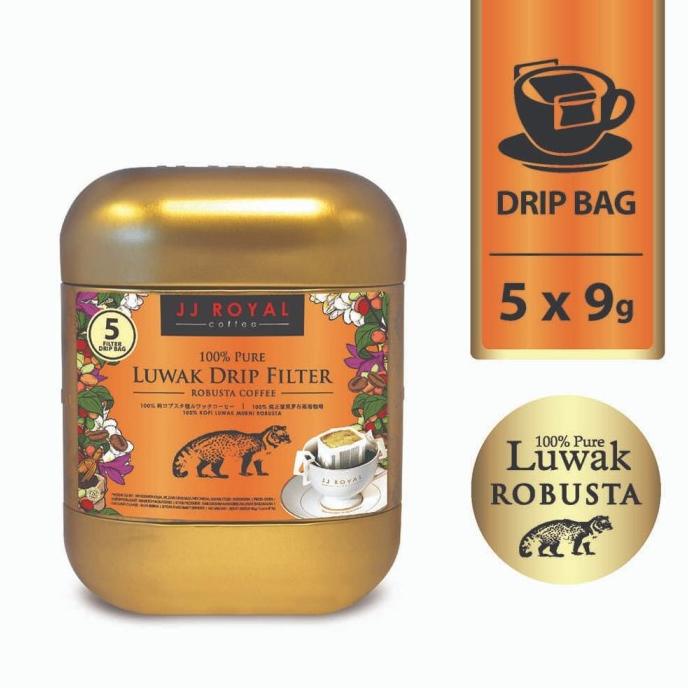 

Jj Royal Coffee Drip Filter 100% Pure Luwak Robusta -Diskon Sd 50%