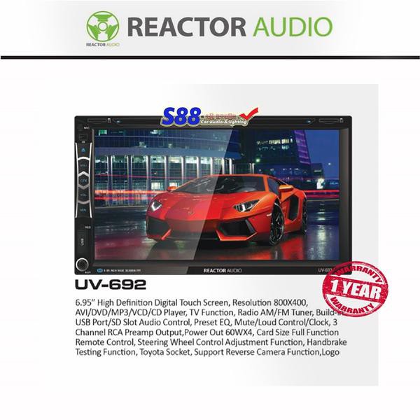 Reactor Audio Uv-692 Double Din Dvd Touchscreen