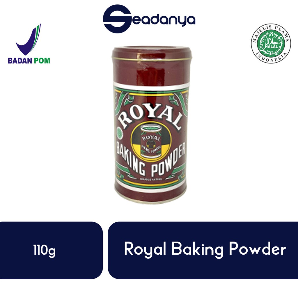 

Royal Baking Powder 110gr - Pengembang Kue , Roti , Cake , Bread Improver - Halal MUI & BPOM