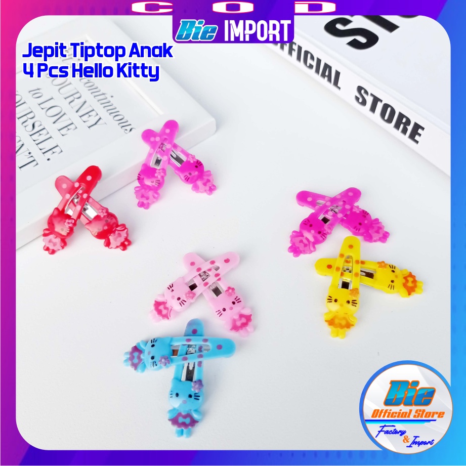 4 Pcs Jepit Tiptop Anak Karakter Lucu Impor Best Seller