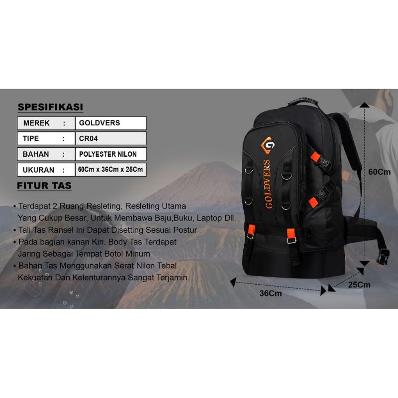 TAS RANSEL PUNGGUNG UKURAN JUMBO/ TAS HIKKING/TAS MUDIK