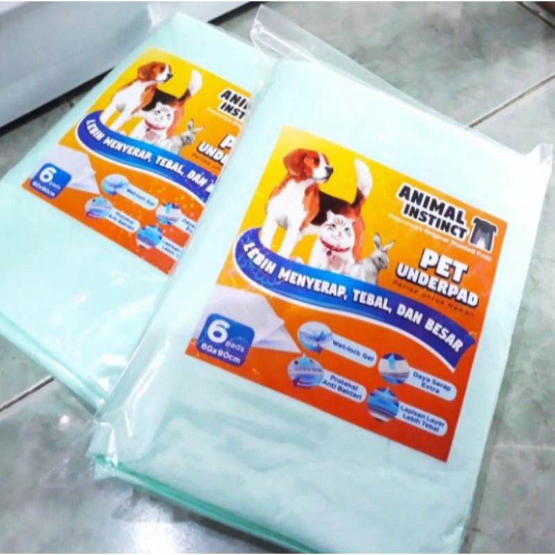 underpat isi 6 pcs 60×90 perlak hewan kucing anjing hewan kesayangan anda