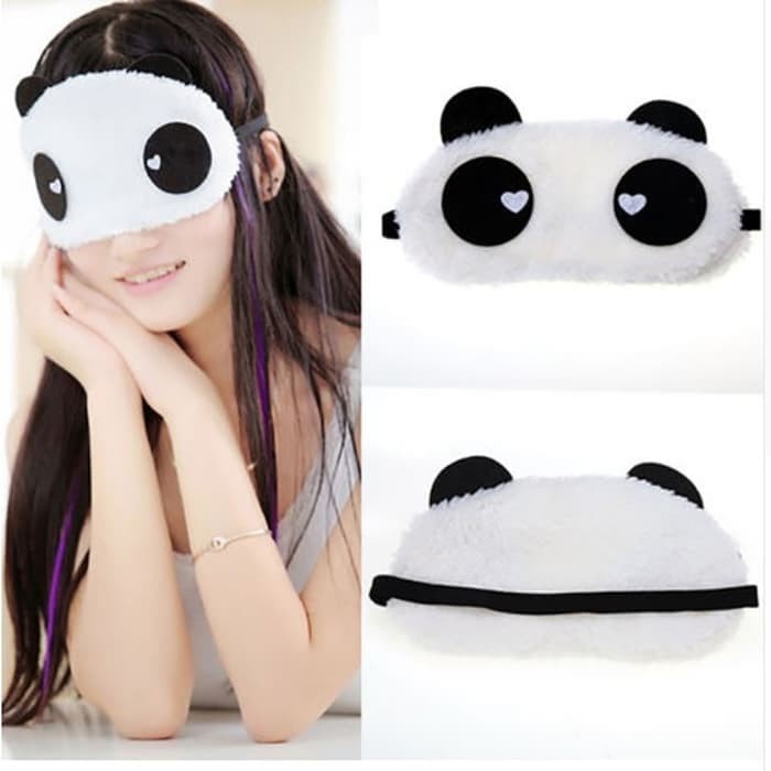 Penutup Mata Panda Tidur Sleep Eye Mask Travel Masker Motif Lucu Wajah