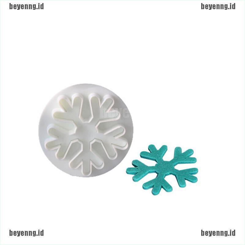 Bey 3pcs / Set Cetakan Pemotong Fondant Bentuk Snowflake Untuk Dekorasi Kue