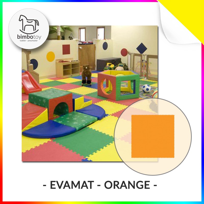 Bimbozone - Karpet Puzzle Evamat Orange | Evamat 30x30cm UNIMATS - Orange