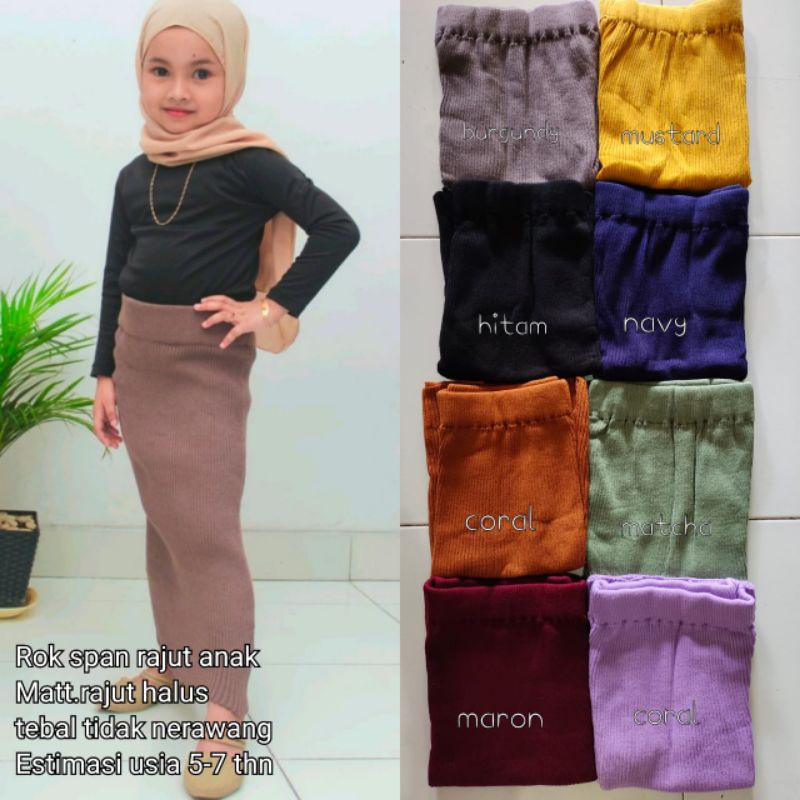 Rok span anak / rok rajut anak / rok anak