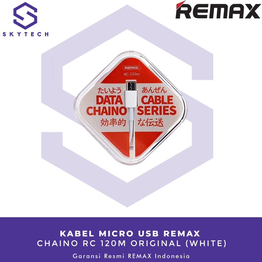 KABEL MICRO USB REMAX CHAINO WHITE RC 120M ORIGINAL GARANSI RESMI