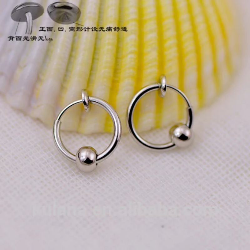 Anting Jepit hoop model bandul (tidak di lubangi )