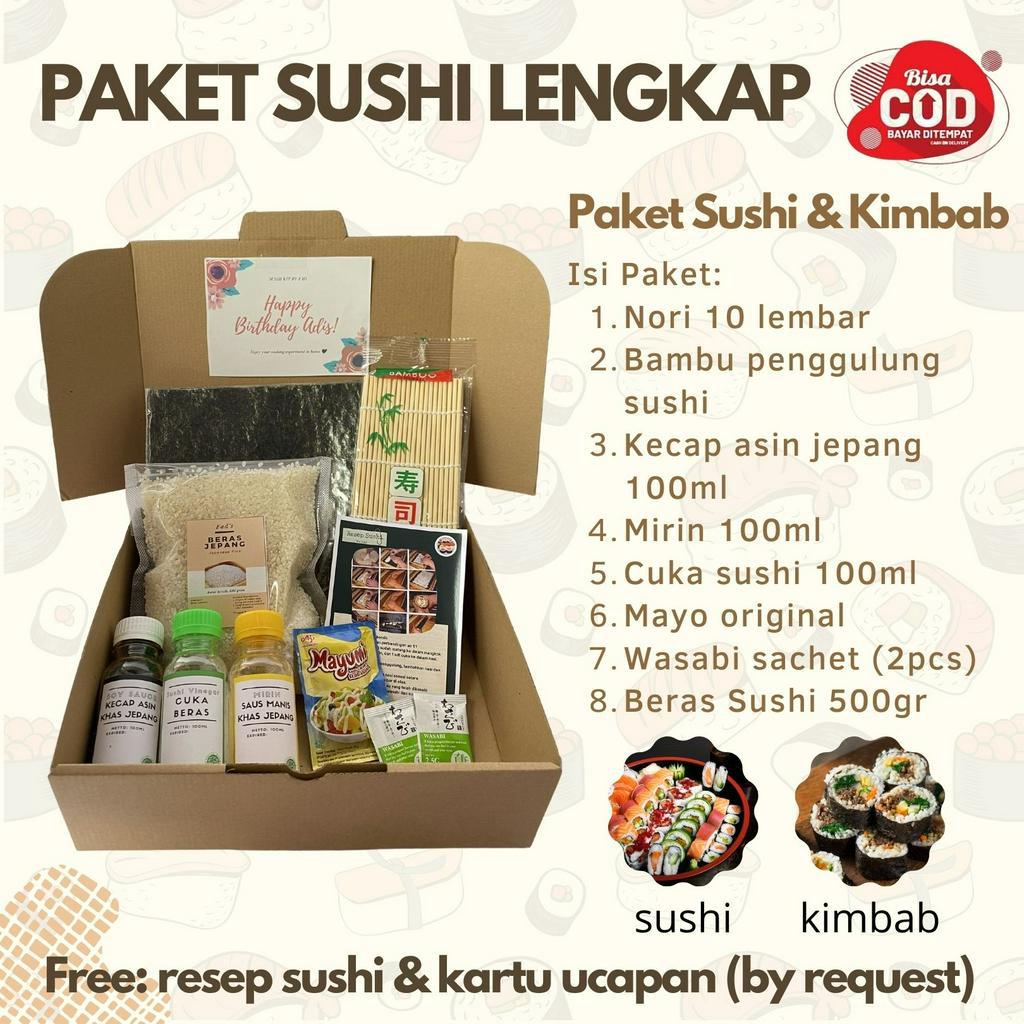 Paket Sushi Halal - Paket Sushi Lengkap - Hampers Paket Sushi - Kado DIY Sushi