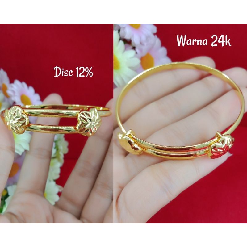 Gelang emas muda kadar 35% gelang bangle anak²perhiasan emas muda kadar rendah