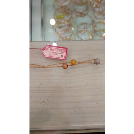 Fashion Aksesoris Wanita Perhiasan Kalung Emas Set Liontin Triple Dior Kadar 375 - Aufar Gold