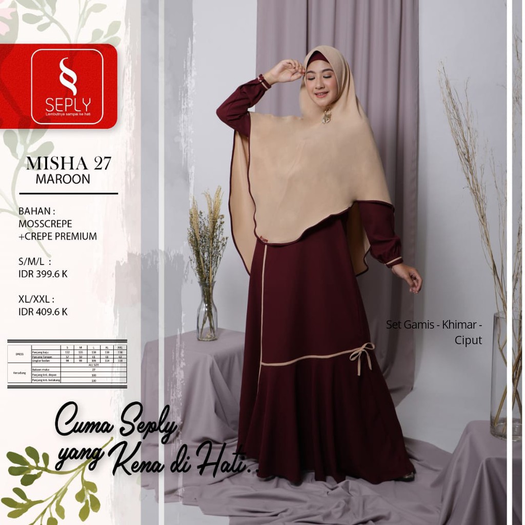 Gamis SEPLY MISHA 27 Maroon || Seply Ethica