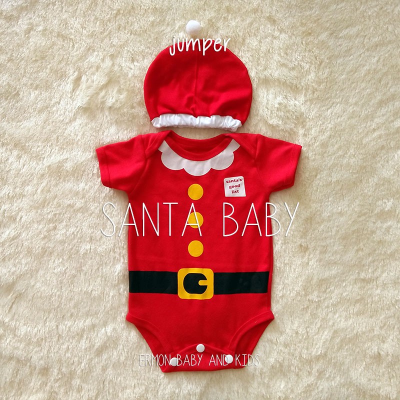 baju bayi jumper bayi karakter model santa lucu murah