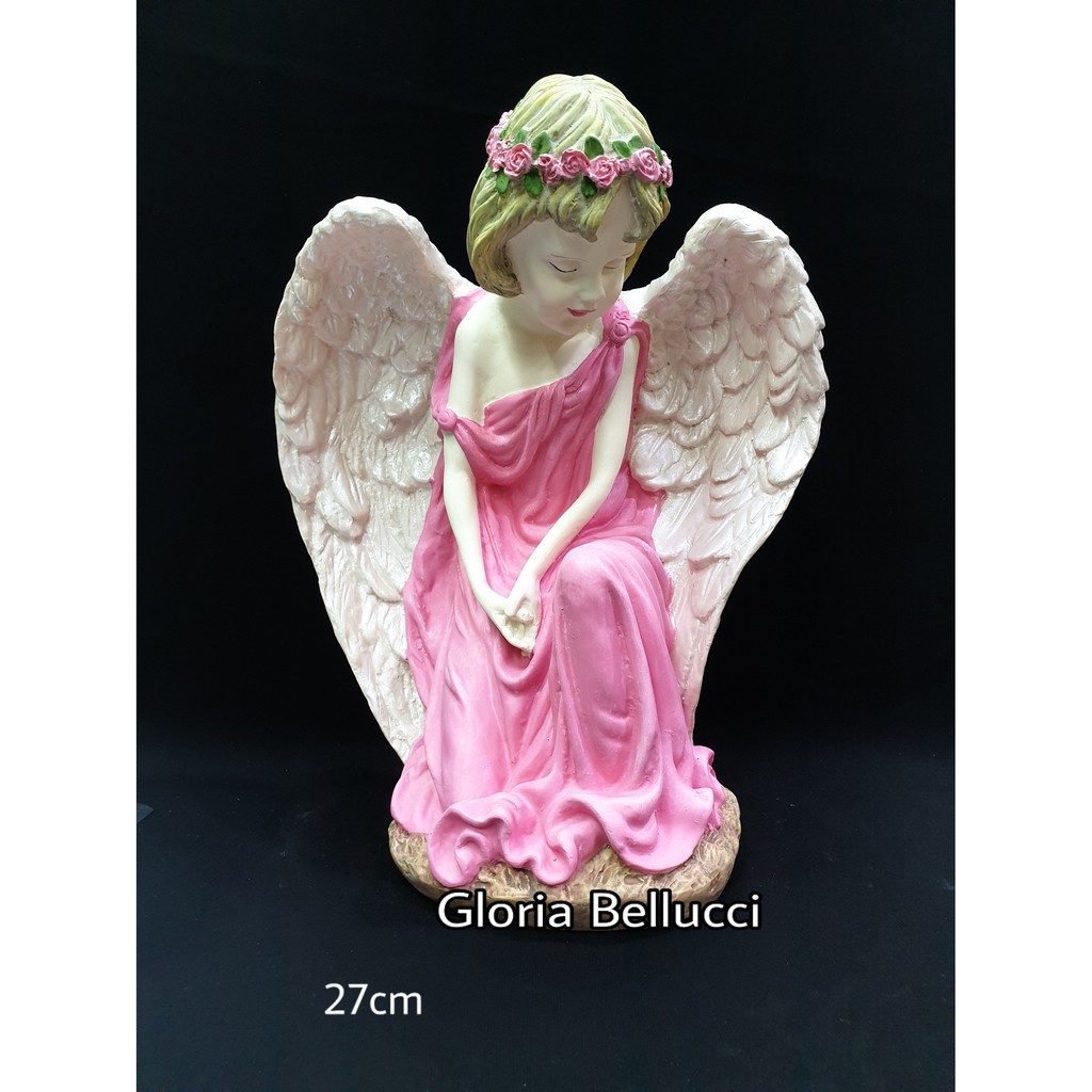 patung pajangan angel malaikat gabriel pink besar