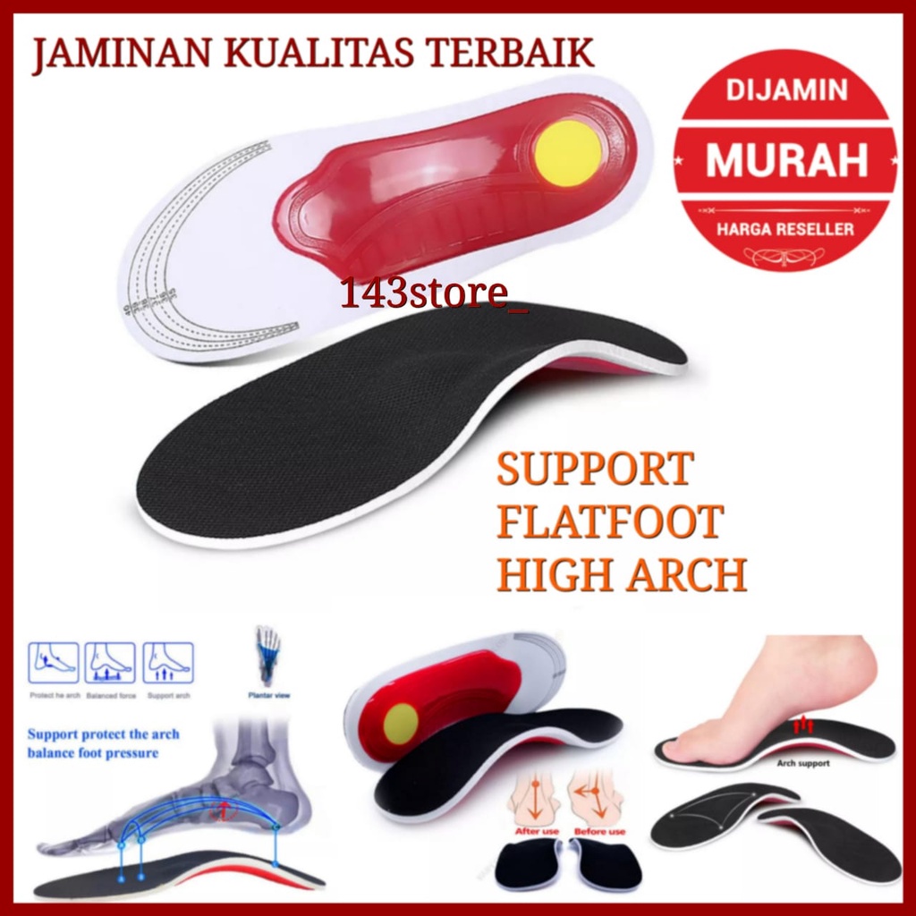 SEPASANG INSOLE UNTUK KAKI DATAR INSOLE HIGH ARCH SUPPORT PLANTAR FASCITIS SOL SEPATU PRIA DAN WANITA ALAS SEPATU