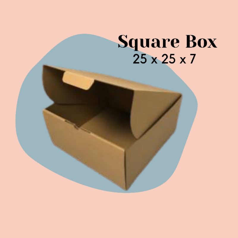 

SQUARE BOX // KARDUS DIE CUT KARTON COKLAT PACKAGING 25x25x7 // KEMASAN HOODIE SWEATER / DUS OLSHOP