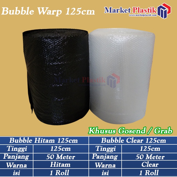 

Buble Wrap 125cm X 50m / Bubble Wrap Legenda Hitam Bening Transparan Clear Putih