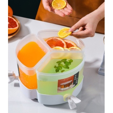 Dispenser tempat penyimpanan minuman 3IN1 dengan kran 3 sisi 5,2L