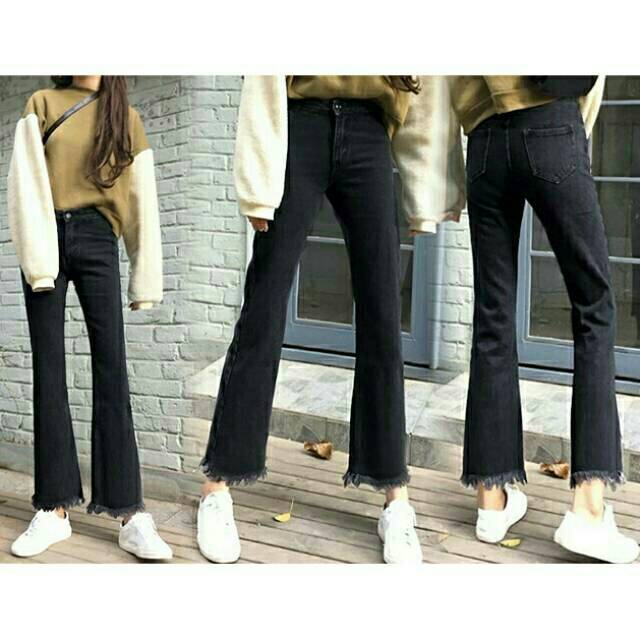 CELANA PANJANG WANITA HW CUTBRAY RUMBAI / CELANA JEANS REMAJA / CELANA REMAJA / CELANA JEANS WANITA 