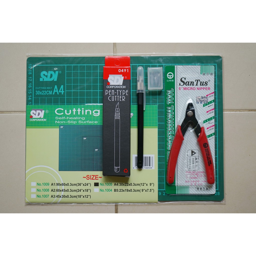 Beginner Set B Cutting Mat Pen Cutter Tang Model Kit Gundam Military Gunpla