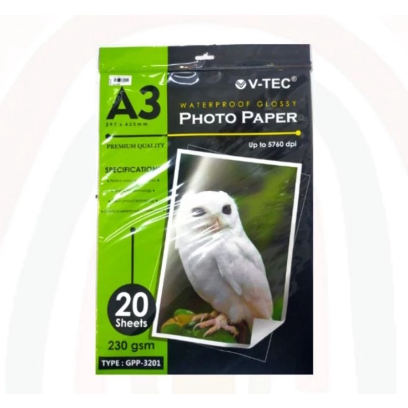 

V-tec Waterproof photo paper GPP-3201 A3 230 gsm