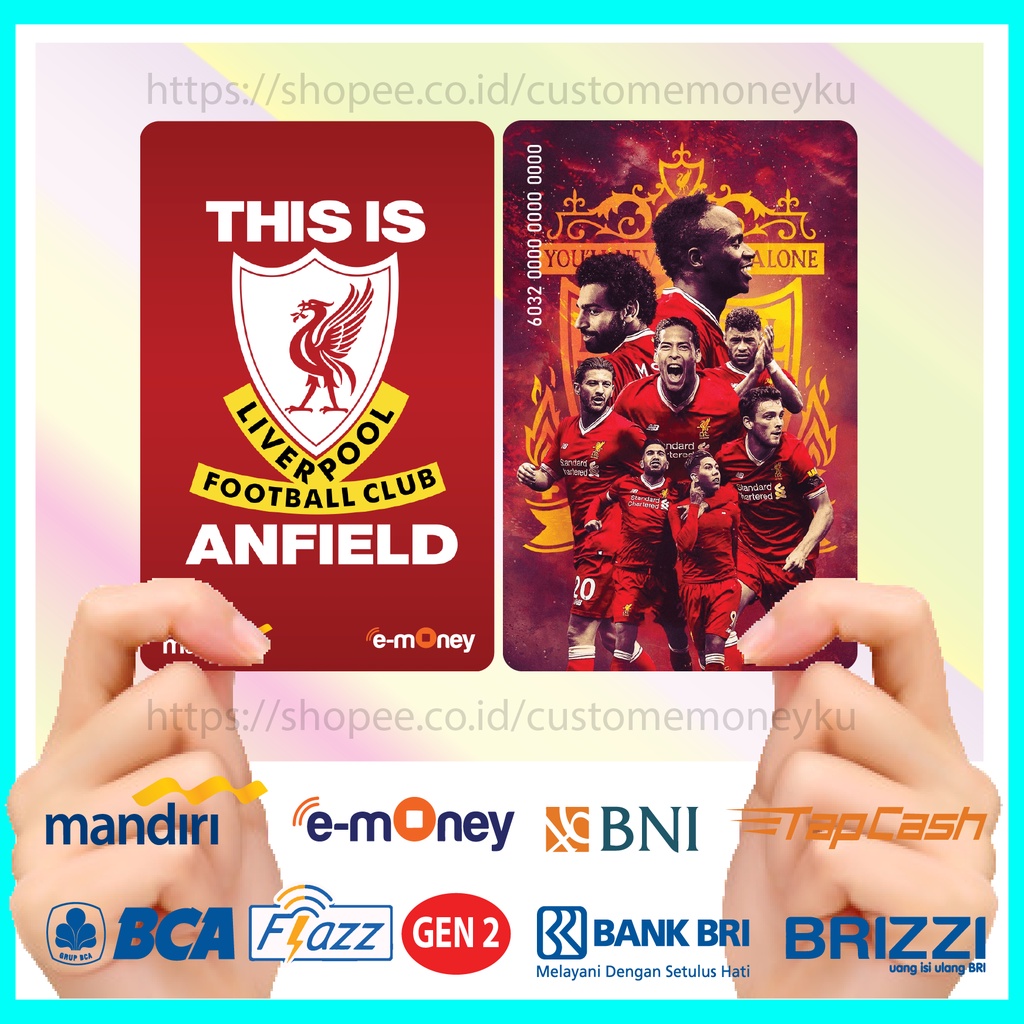 KARTU EMONEY KLUB BOLA FOOTBALL THIS IS LIVERPOOL AN FIELD ETOLL E-MONEY MANDIRI FLAZZ BCA GEN 2 TAPCASH BRIZZI - 2 SISI