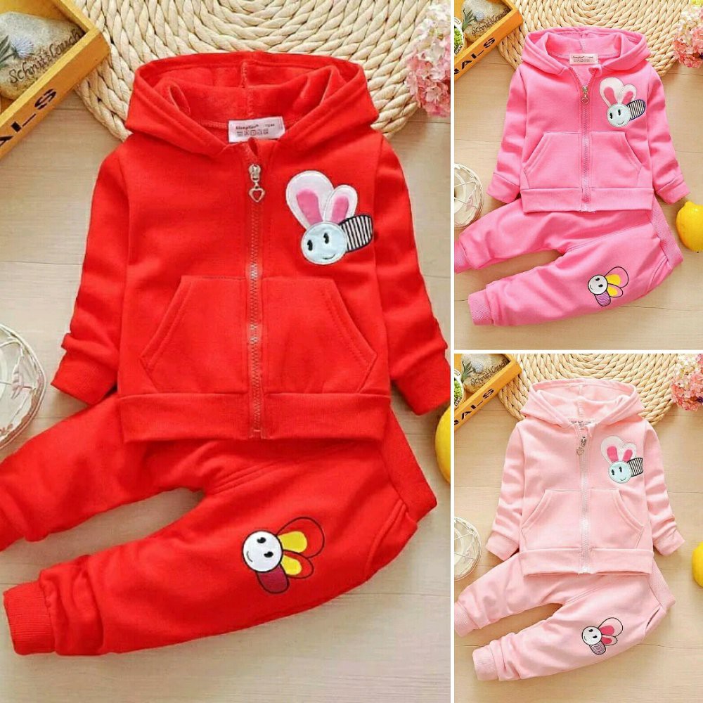 DNC6 SET HACHI BEE KIDS BAJU SETELAN ANAK PEREMPUAN CEWEK MODIS MURAH 3 4 5 TAHUN
