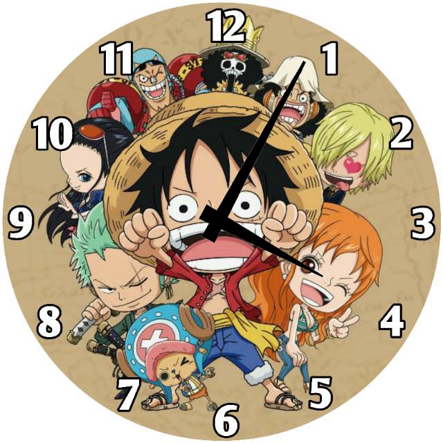 JAM DINDING KARTUN ONE PIECE