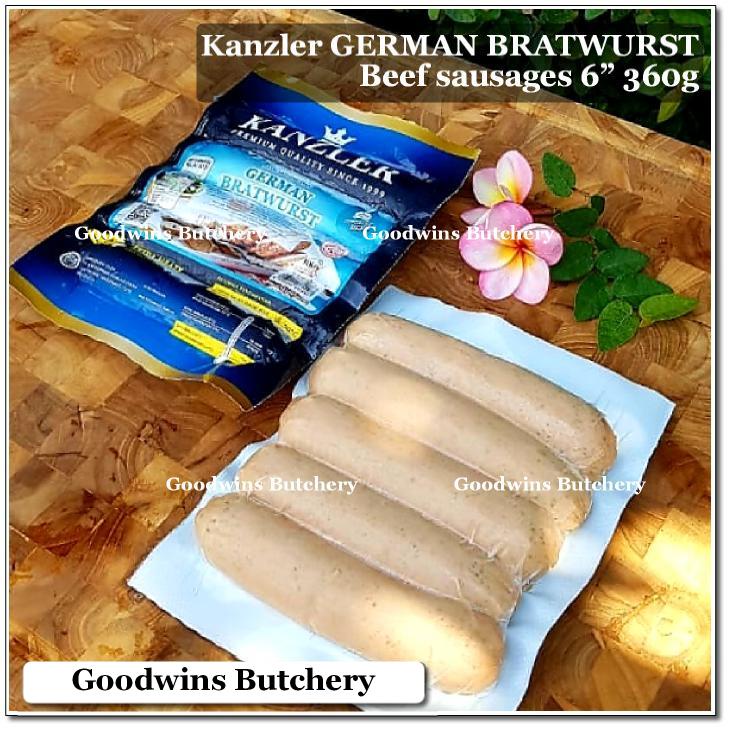 

CHICKEN & BEEF GERMAN BRATWURST SAUSAGES sausage frozen 6" 15cm KANZLER 5pcs 360g