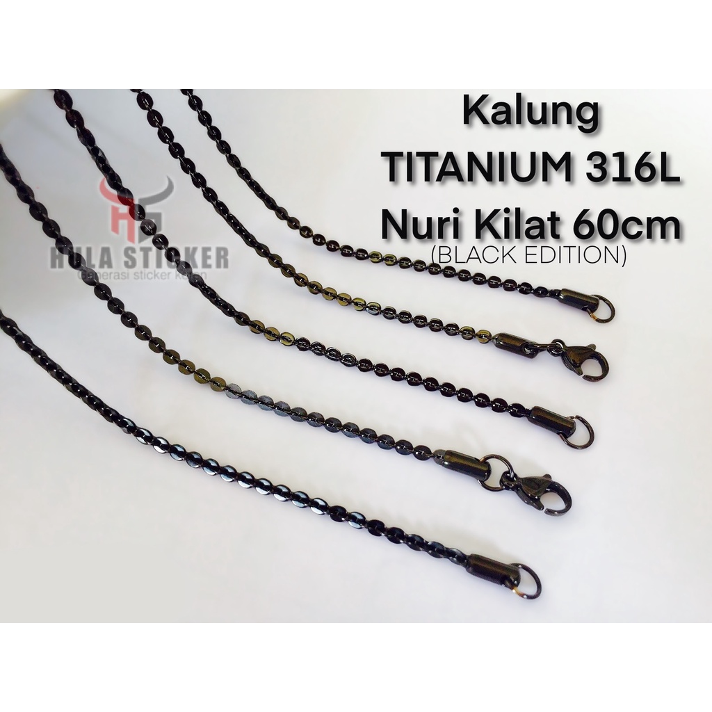 Kalung Rantai Titanium Import 316L Nuri Kilat / Nuri Sinar / Nuri Kaca