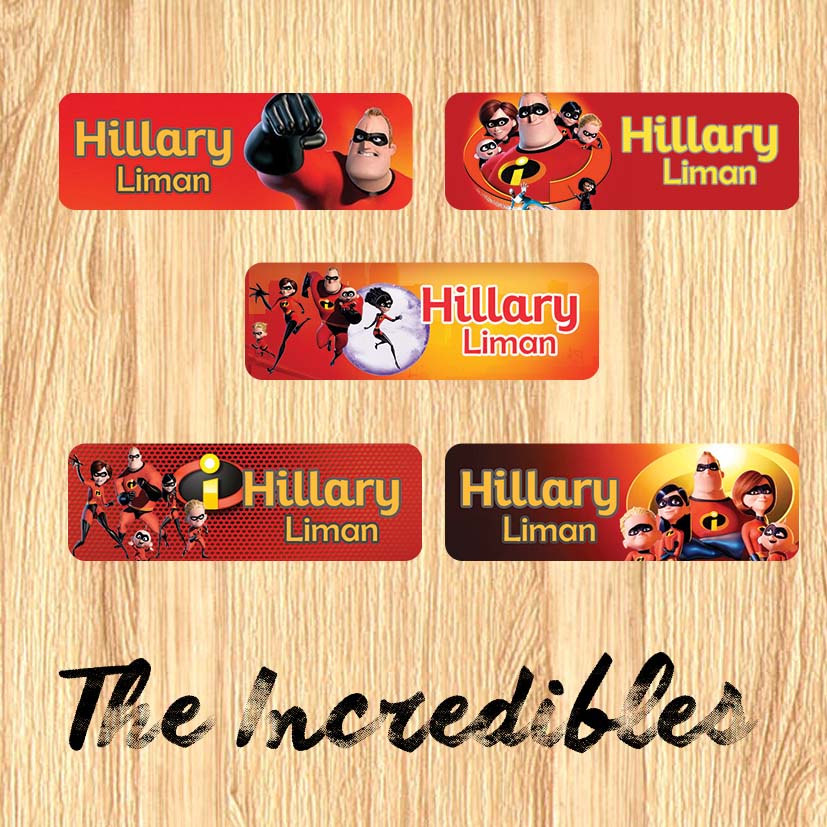 

STIKER LABEL NAMA INCREDIBLES