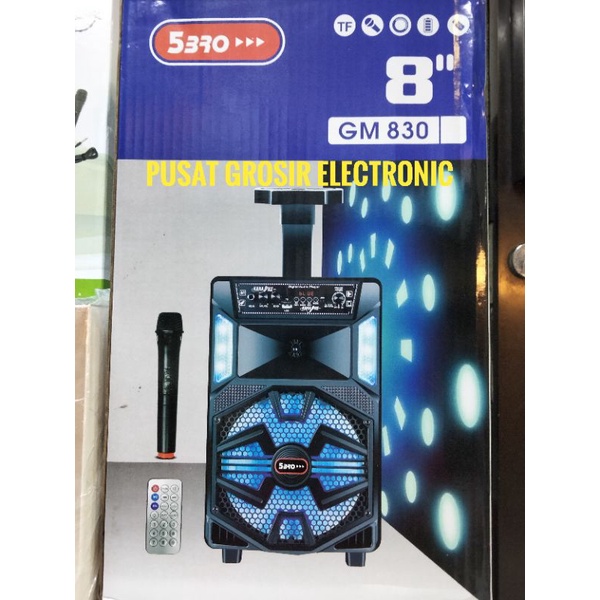 SPEAKER WIRELESS 5BRO GM 830 BLUETOOTH KARAOKE PORTABLE USB MMC RADIO