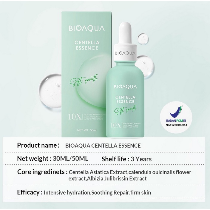 BIOAQUA (essence) effect 10x wonder murah bpom mencerahkan pelembab mengatasi bekas jerawat beruntusan pelembab serum toner hydrating collagen squalance vitamin c collagen centella anti aging dry skin oily kering berminyak penuaan dini tua bagus viral