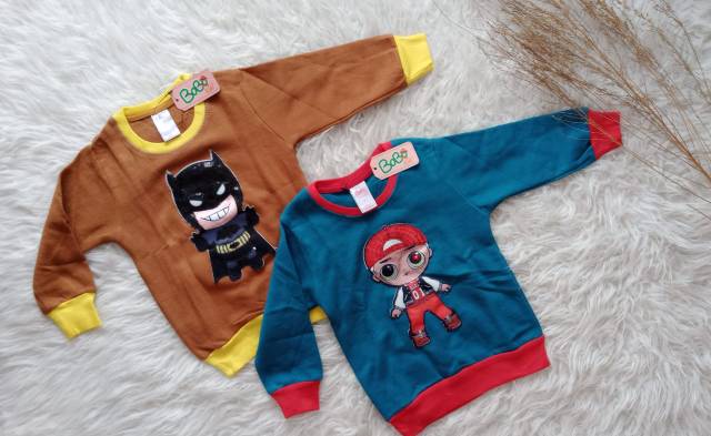 SWEATER BOBO KIDS 2 LAMPU / BAJU LED ANAK / BAJU LENGAN PANJANG ANAK / BAJU ANAK LED