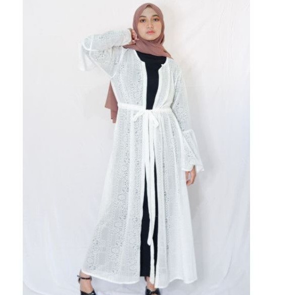 LONG OUTER/OUTER PANTAI/OOTD MANTAI/OUTER PUTIH