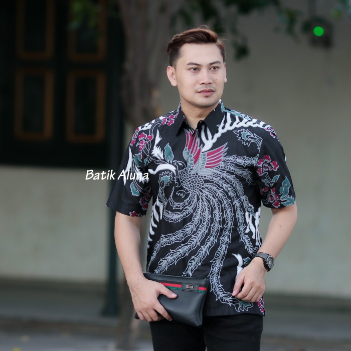 BATIK PRIA LENGAN PENDEK PREMIUM FULL FURING KEMEJA BATIK PRIA LENGAN PENDEK SIZE S M L XL XXL XXXL HEM BATIK PREMIUM ASLI FASHION BATIK ALUNA