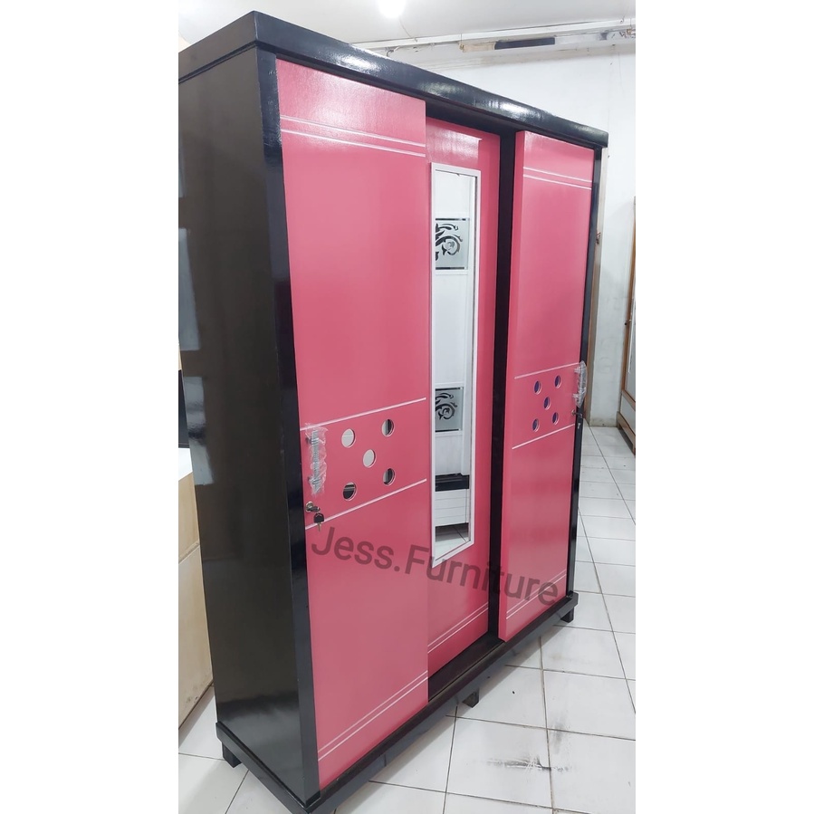 Lemari baju 3 pintu , Lemari pakaian 3 pintu sliding , Lemari pakaian baju 3pintu , Lemari baju mini