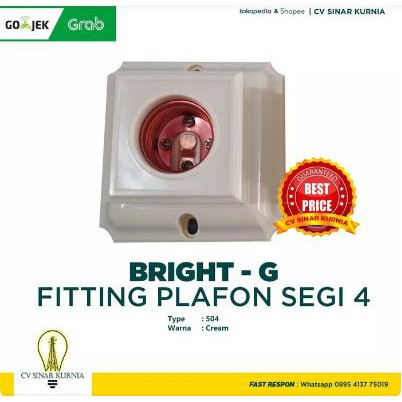 Fitting Plafon Segi 4 Merk Bright G 504