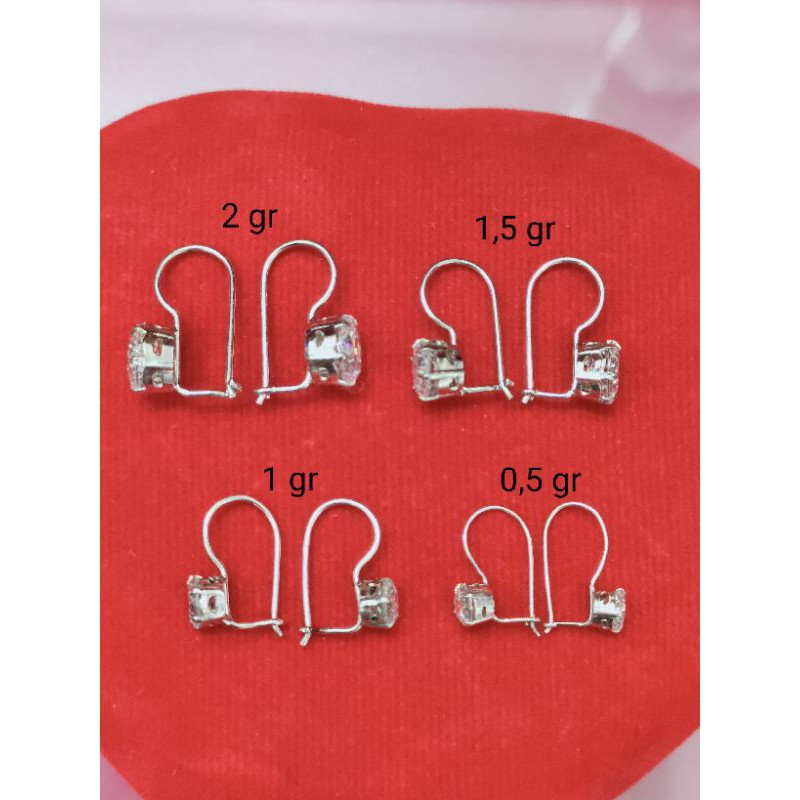 ANTING DESI MATA PUTIH SILVER 925 LAPIS EMAS PUTIH