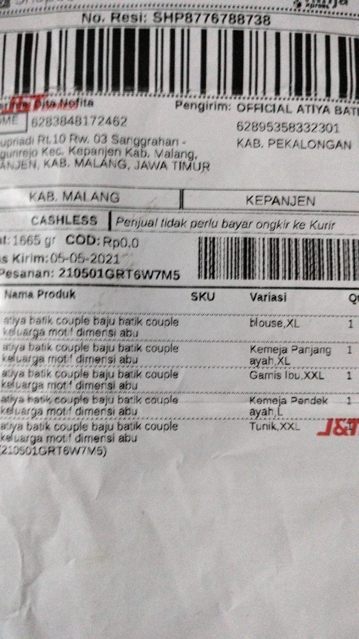 Atiya Batik Couple Baju Batik Couple Keluarga Motif Dimensi Abu
