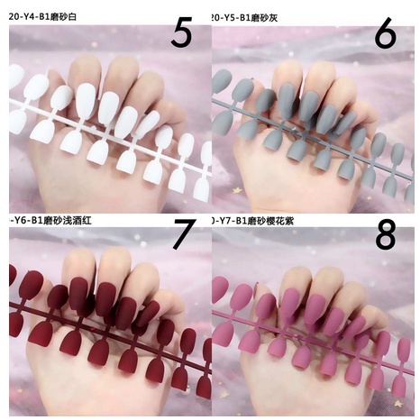 KUKU PALSU Matte False Nail Art Nude Coffin Ballerina Drop shaped Press On Fake Hiasan Kuku