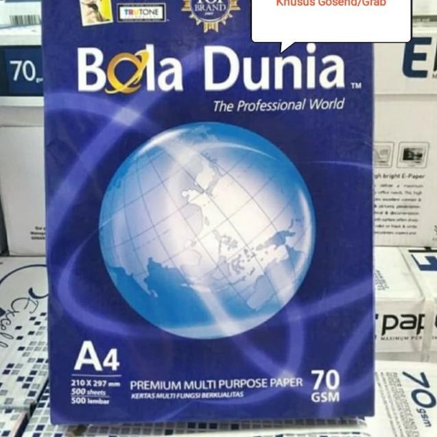 

➥ Kertas A4 70 Gram Bola Dunia ✶