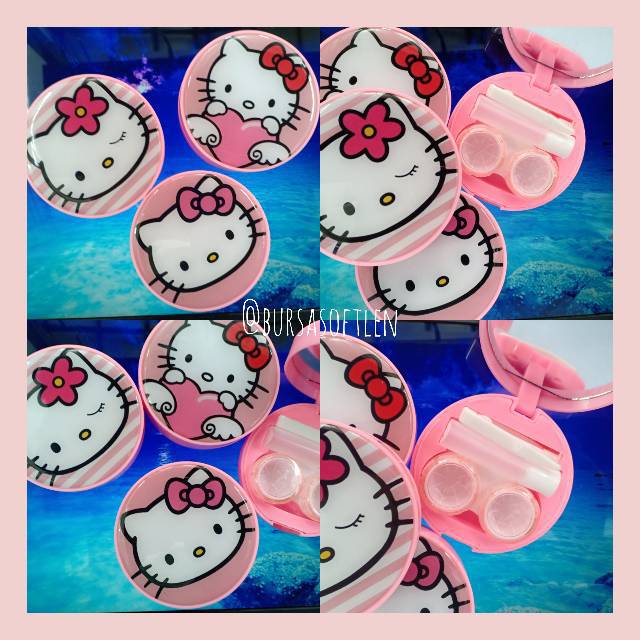 Softlenscase hello kitty bulat lucu! / tempat penyimpanan softlens cute hello kitty