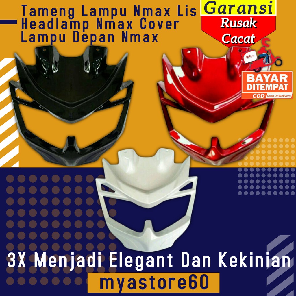 Cover Tameng Tutup Lampu Nmax Lis Headlamp Nmax Cover Lampu Depan Aksesoris Variasi Yamaha Nmax