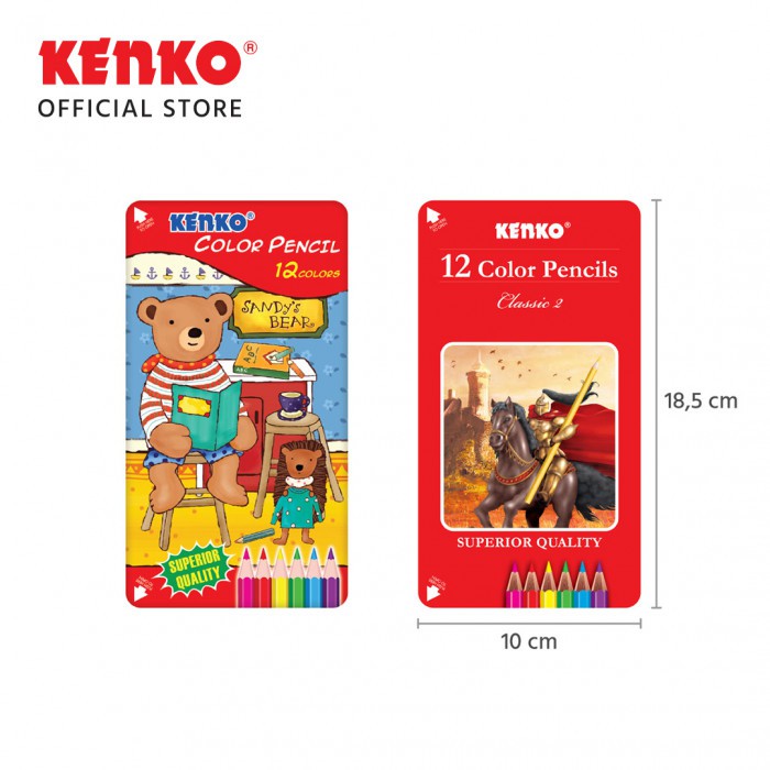 

Pensil Warna KENKO Color Pencil 12 Color Tin Case CP-12TC