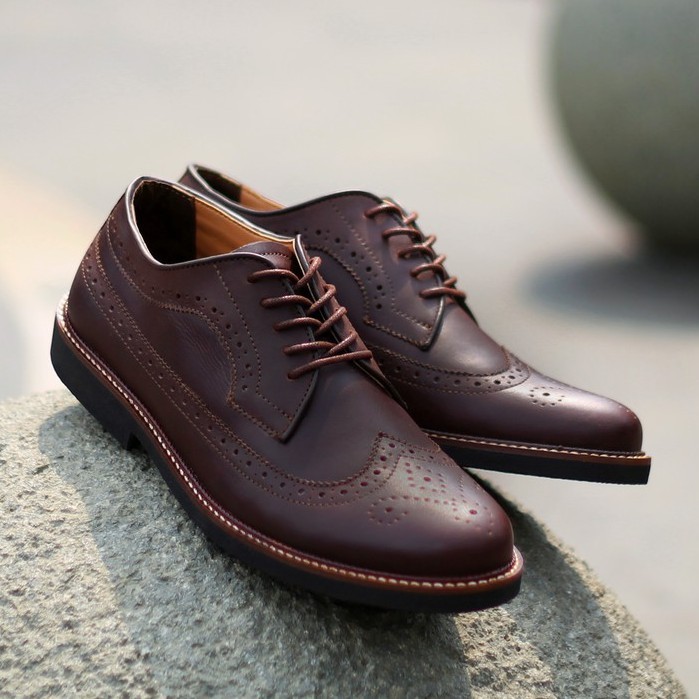 BRITISH BROWN (KULIT ASLI) |MNM x Kenzio| Sepatu Pantofel Pria Formal / Kantor ORI