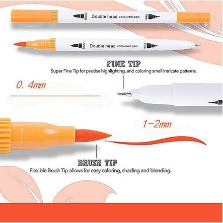 Double Head Marker Pen (12pcs)