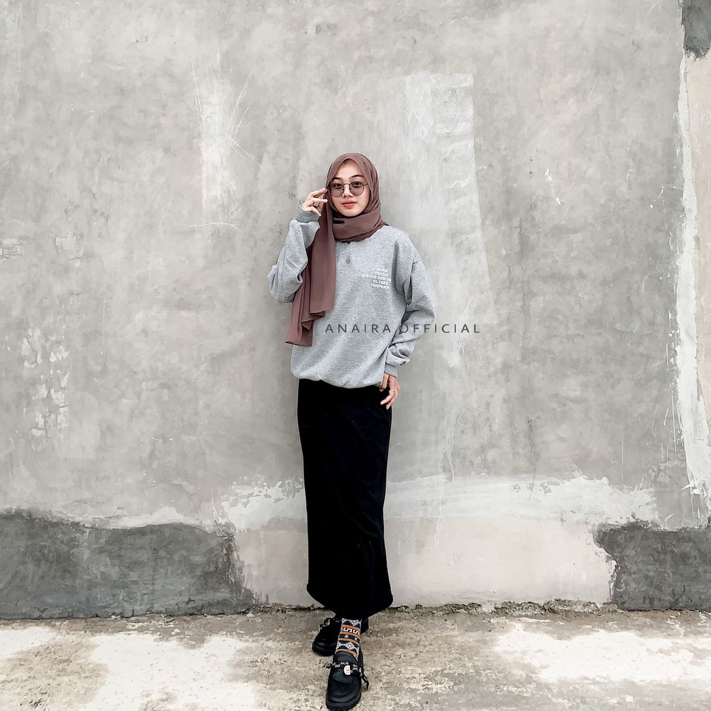 MARIE SWEATER SWITER SWETER OVERSIZE PRIA WANITA CREWNECK