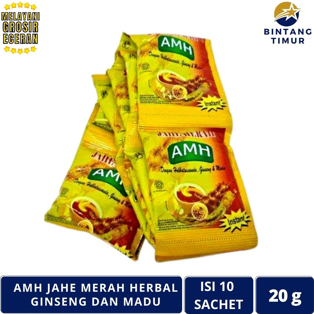 

AMH Isi 10 Sachet/20g Jahe Merah Herbal Habbatussauda, Ginseng dan Madu