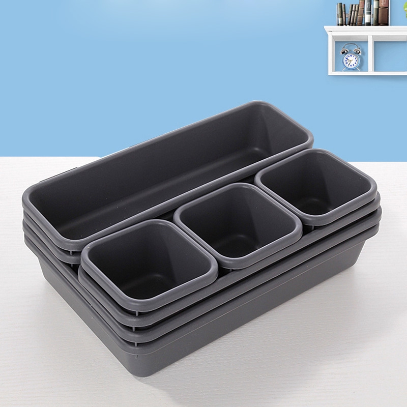 8pcs / set Kotak Laci Organizer Kosmetik / Makeup / Alat Mandi / Dapur / Kantor